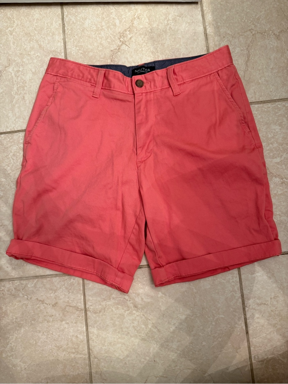 Nautica Classic Fit Deck Shorts Men's Coral Chino Shorts